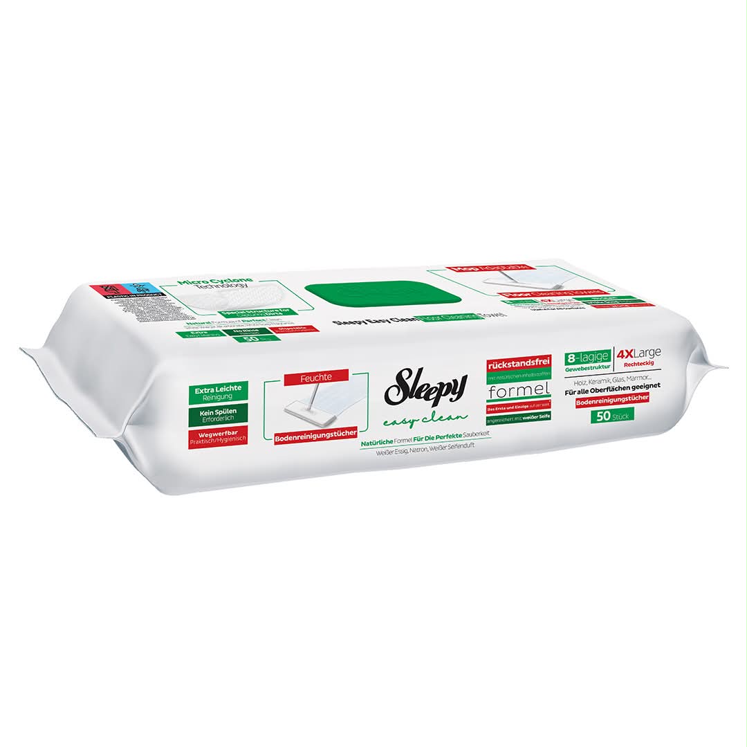 Drėgnos servetėlės grindims Sleepy Easy Clean Žalios, 50vnt