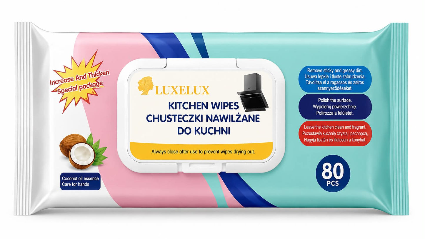 Drėgnos servetėlės Luxelux, 80vnt