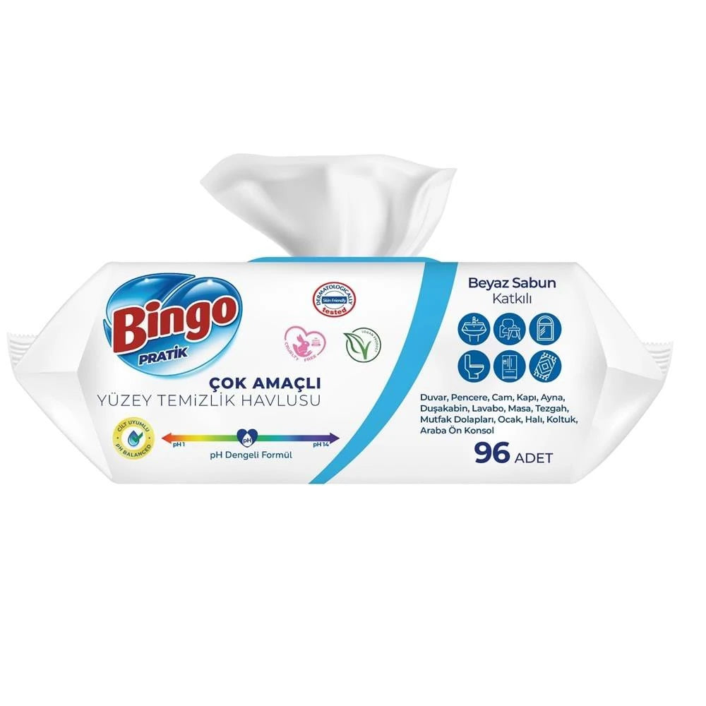 Drėgnos servetėlės Bingo Pratik, 96vnt
