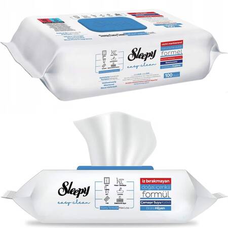 Drėgnos servetėlės Sleepy Bleach (mėlynas dangtelis), 100vnt